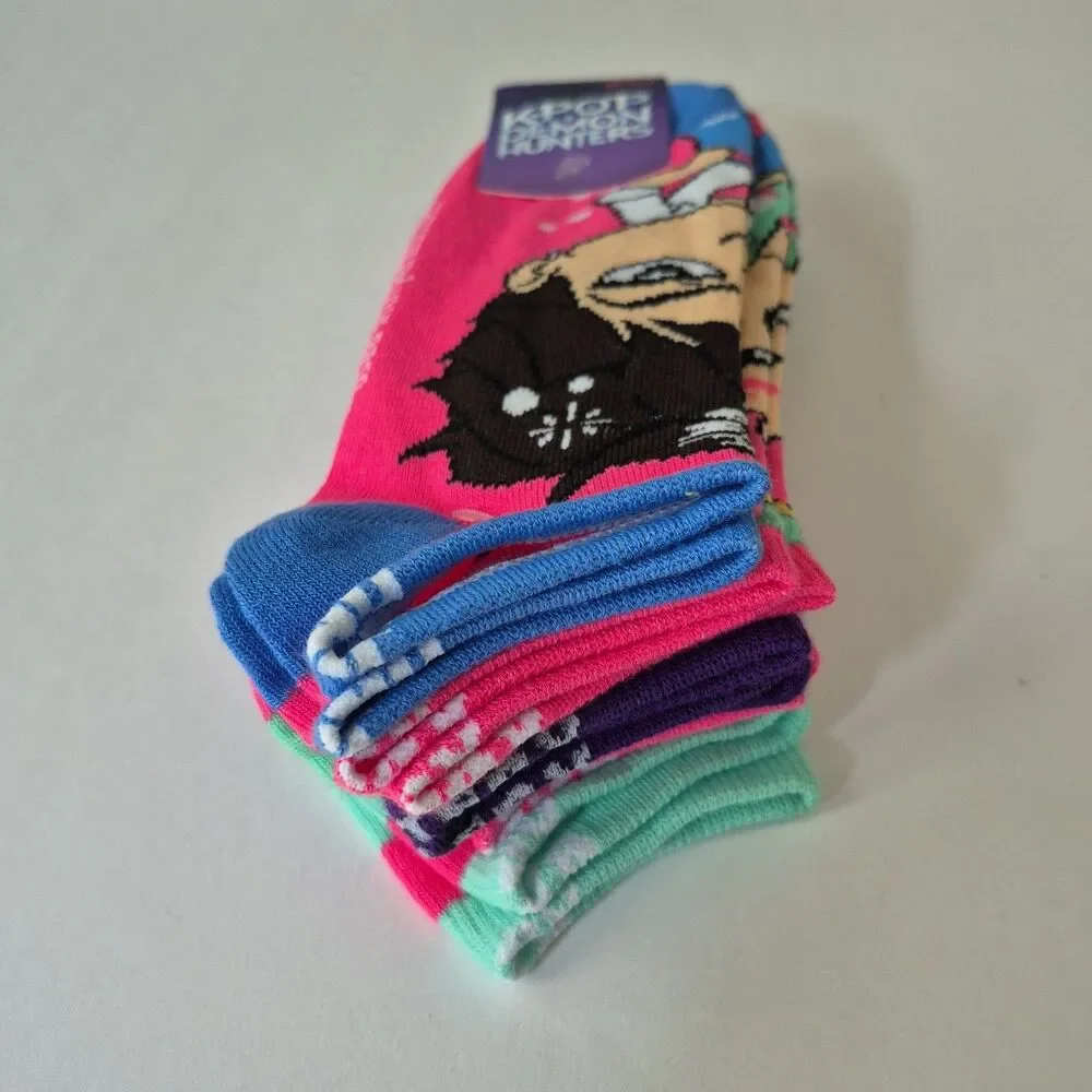 Netflix K-Pop Demon Hunters 5 PRS of Character Low Cut Crew Socks Fits Shoe 5-10